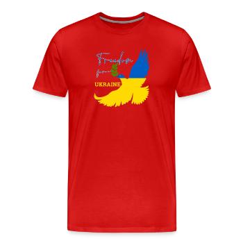 Freedom for Ukraine - Men's Premium Organic T-Shirt - red - Front - Damien (186cm)