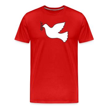Friedenstaube mit Zweig - Männer Premium Bio T-Shirt - Rot - Vorne - Damien (186cm)
