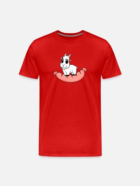 Wurst Ziege Ziegenbock - Männer Premium Bio T-Shirt - Rot