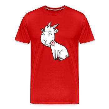 Chèvre Chèvre Buck - T-shirt bio Premium Homme - rouge - Devant - Damien (186cm)