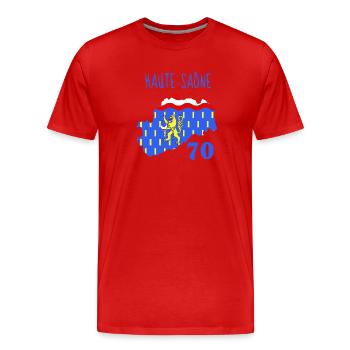 Haute-Saône - Men's Premium Organic T-Shirt - red - Front - Damien (186cm)
