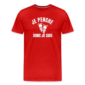 moto, moto sport, moto humour - T-shirt bio Premium Homme - rouge - Devant - Damien (186cm)