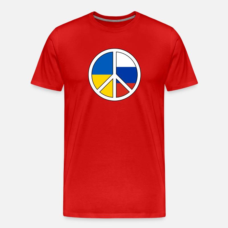 Friedenssymbol mit Farbblockmuster - Männer Premium Bio T-Shirt - Rot