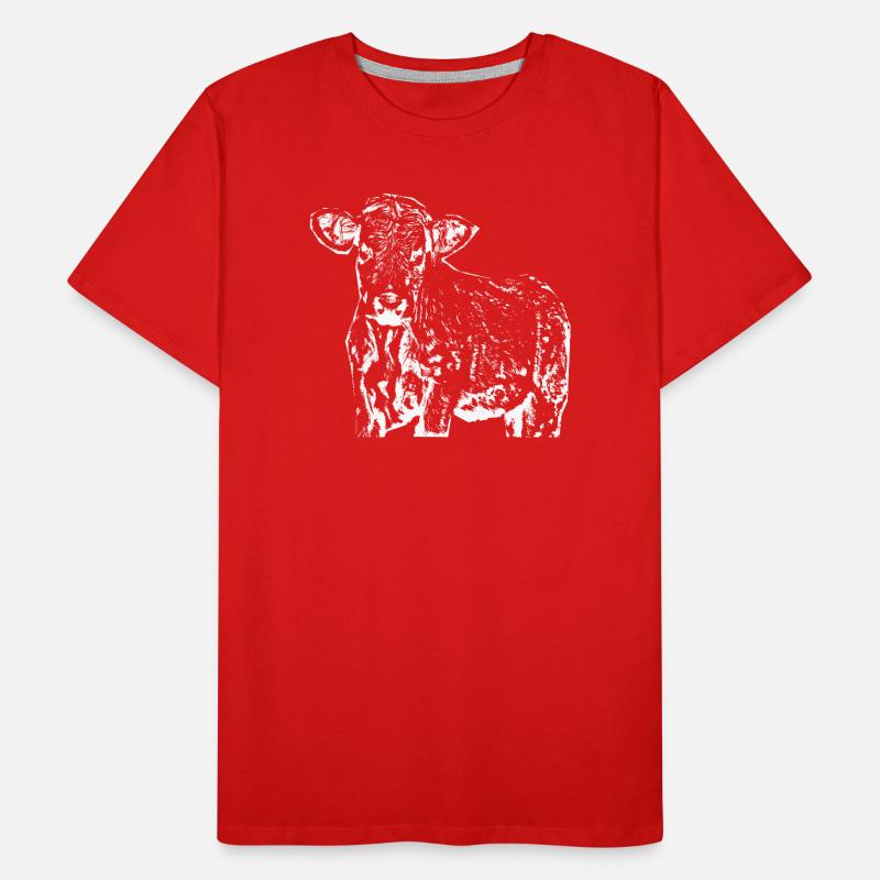 drôle vache cadeau fermier T-shirt bio Premium Homme