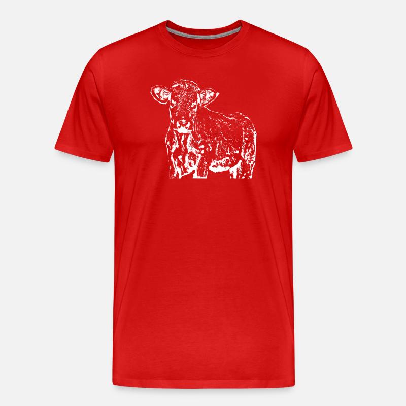lustige Kuh Geschenk Bauern - Männer Premium Bio T-Shirt - Rot
