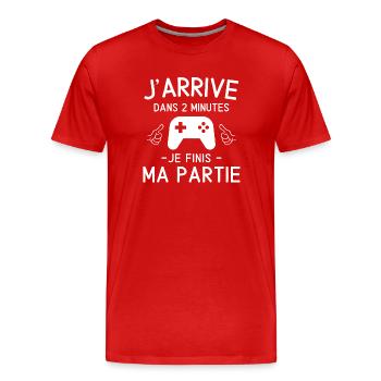 jeux vidéo, console de jeux, fan de jeux vidéo - T-shirt bio Premium Homme - rouge - Devant - Damien (186cm)
