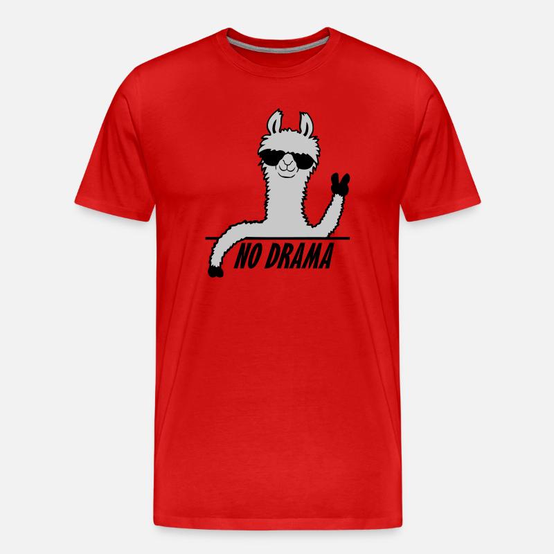 No Drama Lama - Männer Premium Bio T-Shirt - Rot