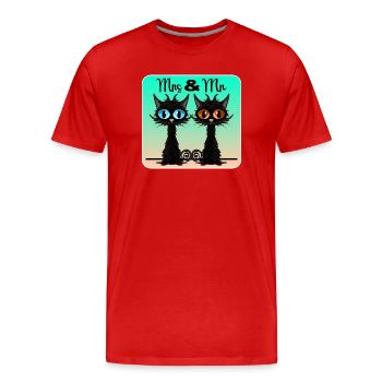 Fiançailles de mariage - Décoration de chat - Mariage - MRS - T-shirt bio Premium Homme - rouge - Devant - Damien (186cm)