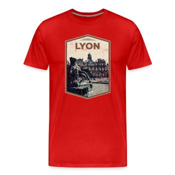 Lyon Frankreich ist meine Heimatstadt - Männer Premium Bio T-Shirt - Rot - Vorne - Damien (186cm)