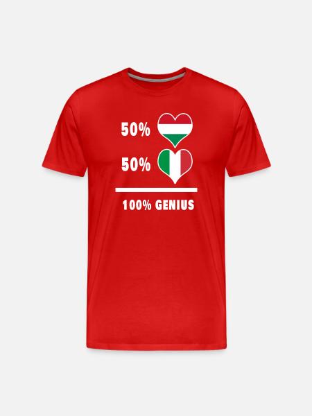 Italy and Hungary genius / present - Men's Premium Organic T-Shirt - red