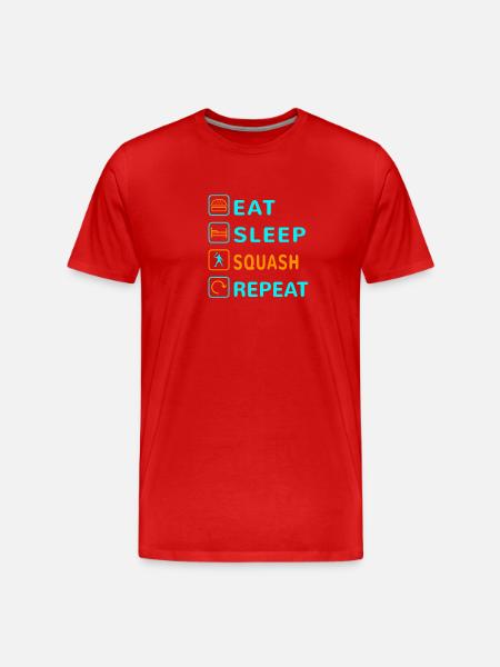 Eat. Sleep. Squash. Repeat Design - Men's Premium Organic T-Shirt - red