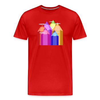 Peaks of Color - Männer Premium Bio T-Shirt - Rot - Vorne - Damien (186cm)