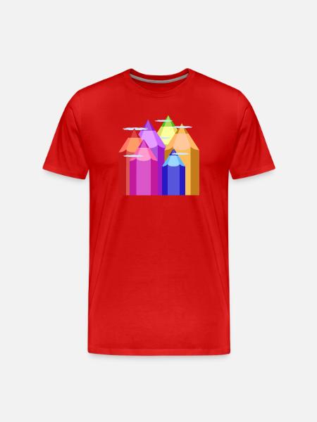 Pics de couleur - T-shirt bio Premium Homme - rouge