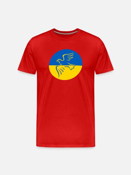 Ukraine Dove of Peace - Men's Premium Organic T-Shirt - red