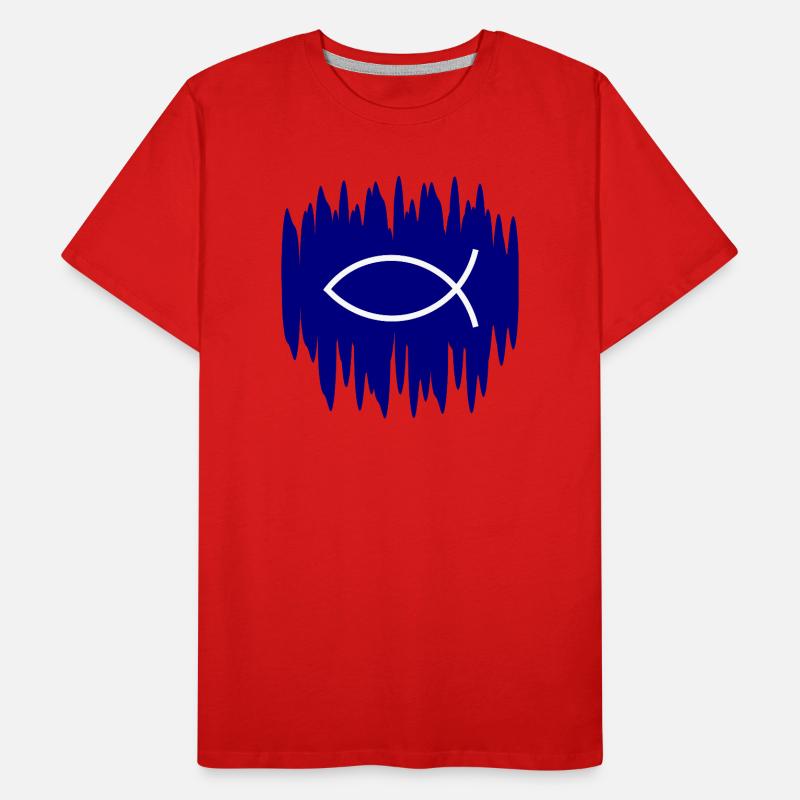 Jésus poisson Ichthys poisson poisson poisson T-shirt bio Premium Homme