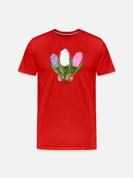 Hand-drawn hyacinths - Men's Premium Organic T-Shirt - red