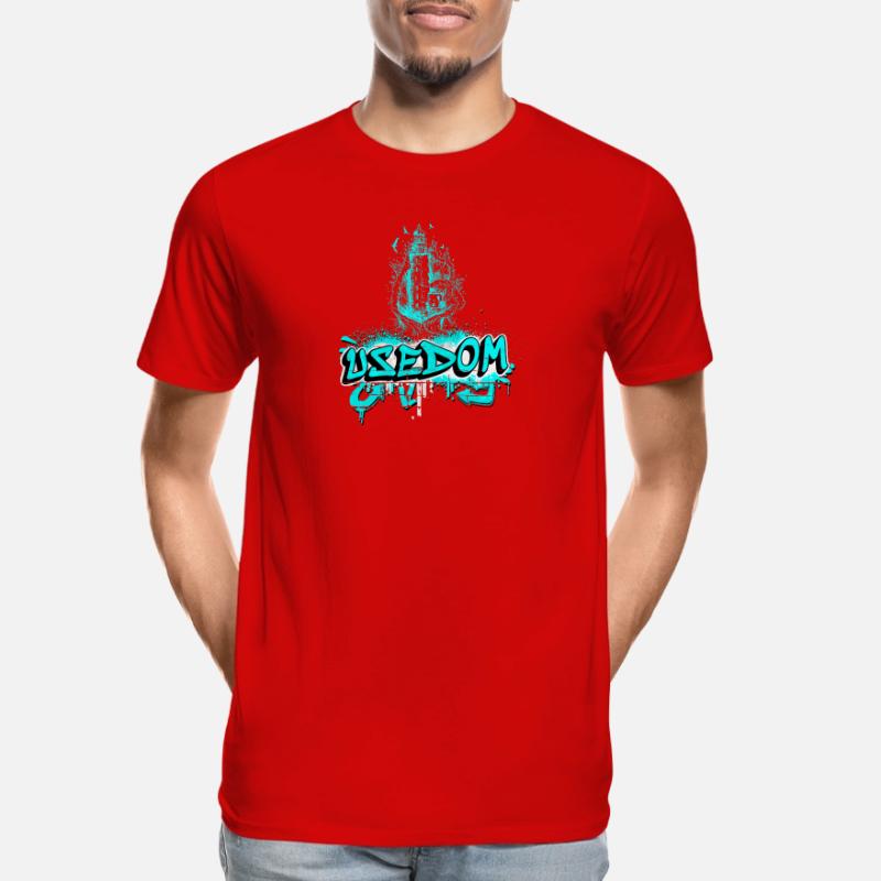 Usedom Leuchtturm Design / Geschenkidee Männer Premium Bio T-Shirt