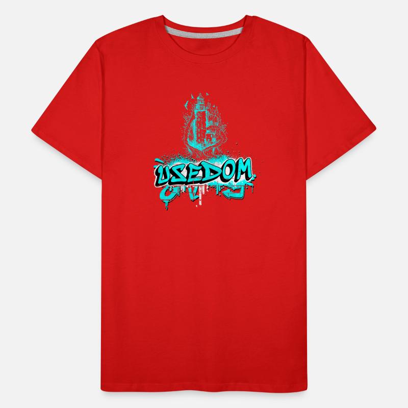 Usedom Leuchtturm Design / Geschenkidee Männer Premium Bio T-Shirt