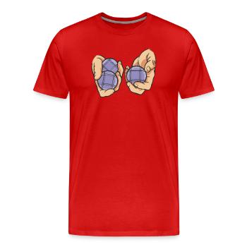 Boules de boule pour Bouler Boules Boulekugel - T-shirt bio Premium Homme - rouge - Devant - Damien (186cm)