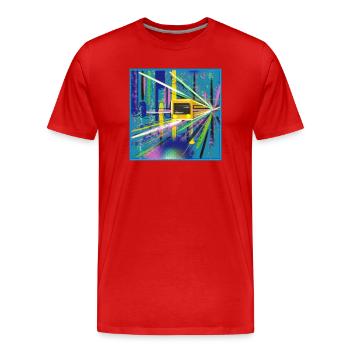Abstrakte U-Bahn Berlin Graffiti Design - Männer Premium Bio T-Shirt - Rot - Vorne - Damien (186cm)