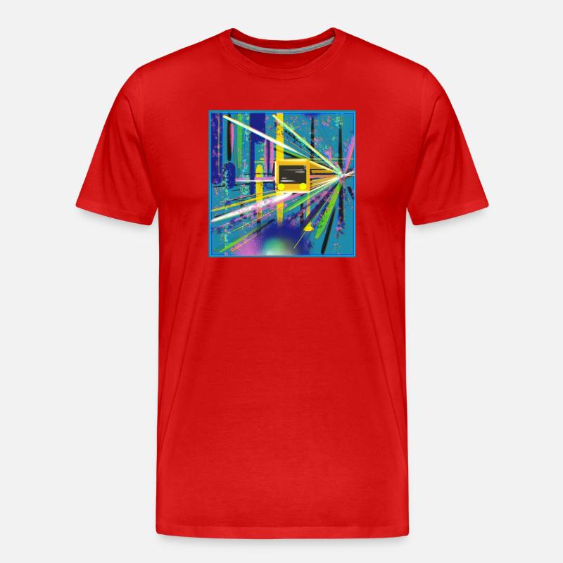Abstrakte U-Bahn Berlin Graffiti Design - Männer Premium Bio T-Shirt - Rot