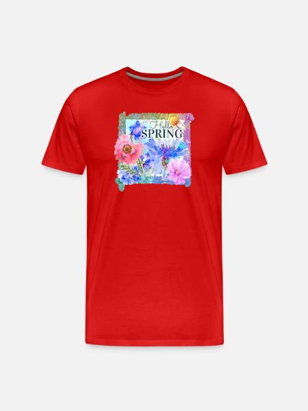 Spring flowers | hello spring - Men's Premium Organic T-Shirt - red