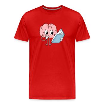 Brain reading - Men's Premium Organic T-Shirt - red - Front - Damien (186cm)