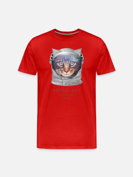 Space cat | Astronaut cat - Men's Premium Organic T-Shirt - red
