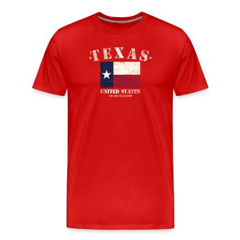 Texas - Men's Premium Organic T-Shirt - red - Front - Damien (186cm)