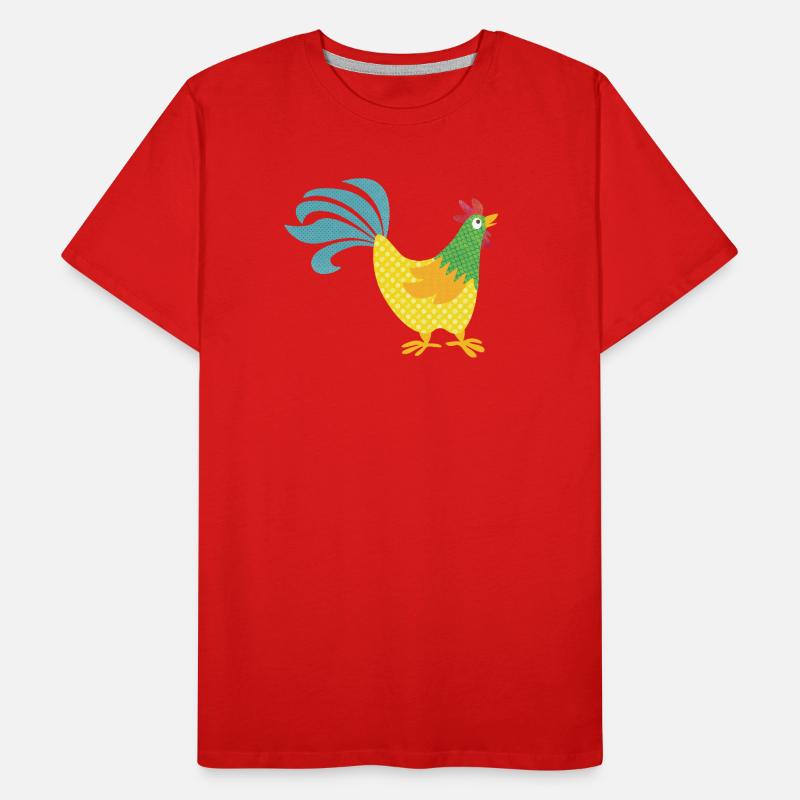 Rooster pattern colorful Easter Farmer Animal love colorful Men's Premium Organic T-Shirt