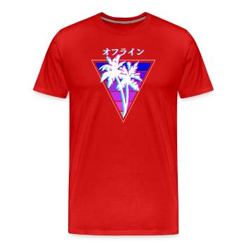 Vaporwave Palms hors ligne - T-shirt bio Premium Homme - rouge - Devant - Damien (186cm)