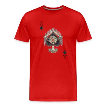 Spielkarten - Digitale Decoupage - Männer Premium Bio T-Shirt - Rot - Vorne - Damien (186cm)