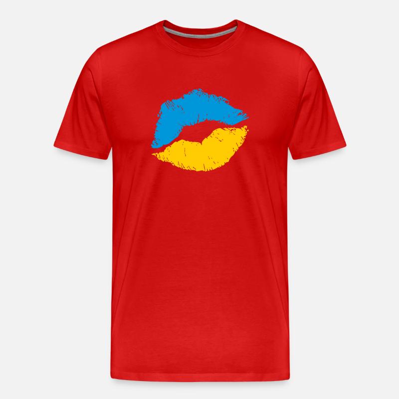 SAUVER UKRAINE Drapeau ukrainien - T-shirt bio Premium Homme - rouge