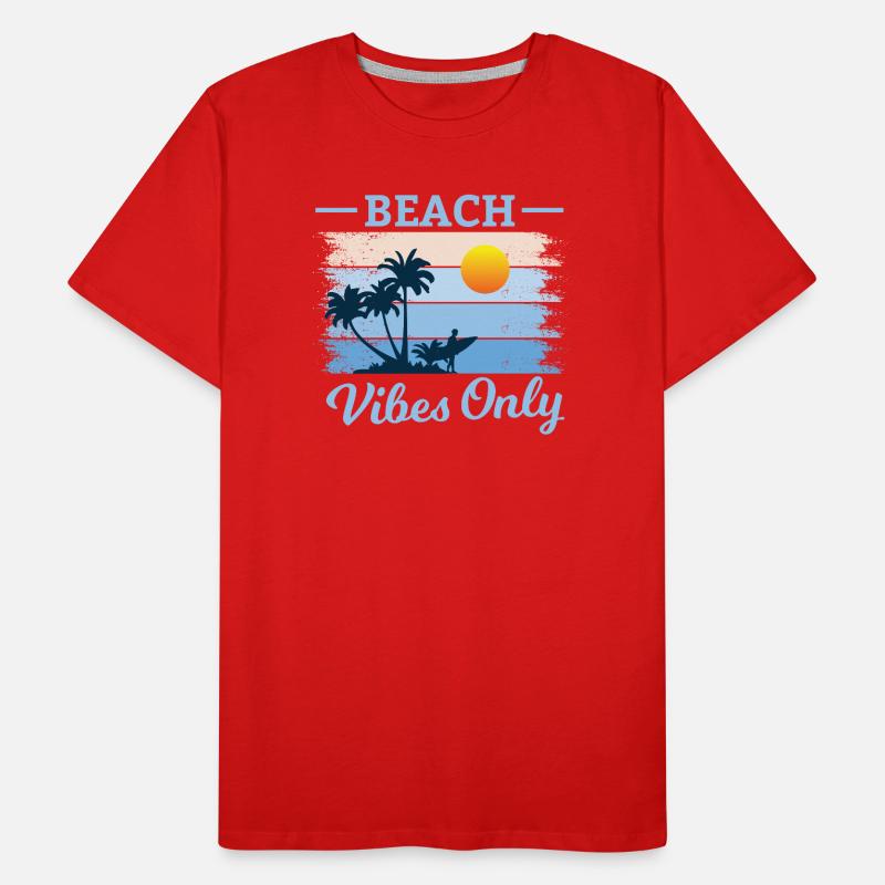 Plage Palmier Coucher de Soleil Design T-shirt bio Premium Homme
