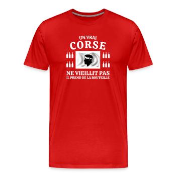 Corse, Corse humour, j'aime la Corse - T-shirt bio Premium Homme - rouge - Devant - Damien (186cm)