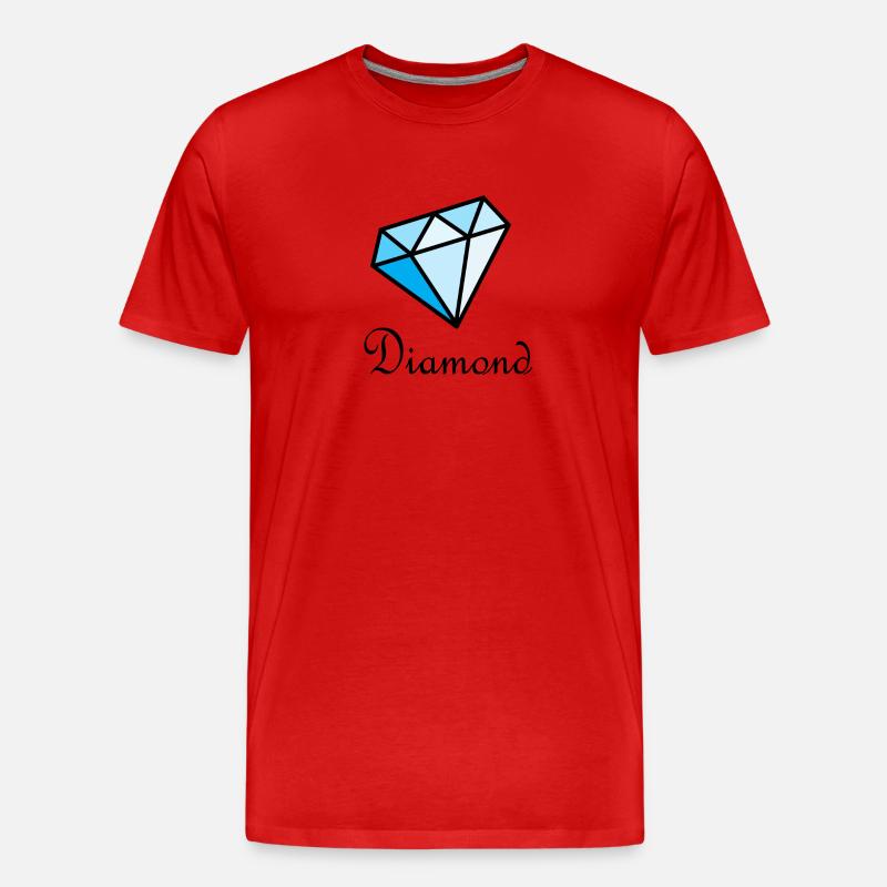 Blauer Geometrischer Diamant - Männer Premium Bio T-Shirt - Rot