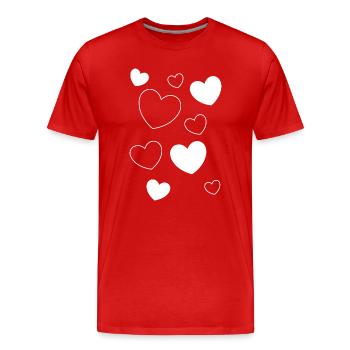 Saint-Valentin, Saint-Valentin, Saint-Valentin - T-shirt bio Premium Homme - rouge - Devant - Damien (186cm)