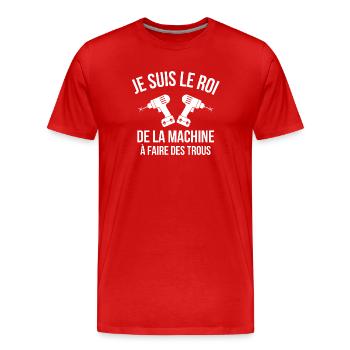 bricolage, bricoler, bricoleur - T-shirt bio Premium Homme - rouge - Devant - Damien (186cm)