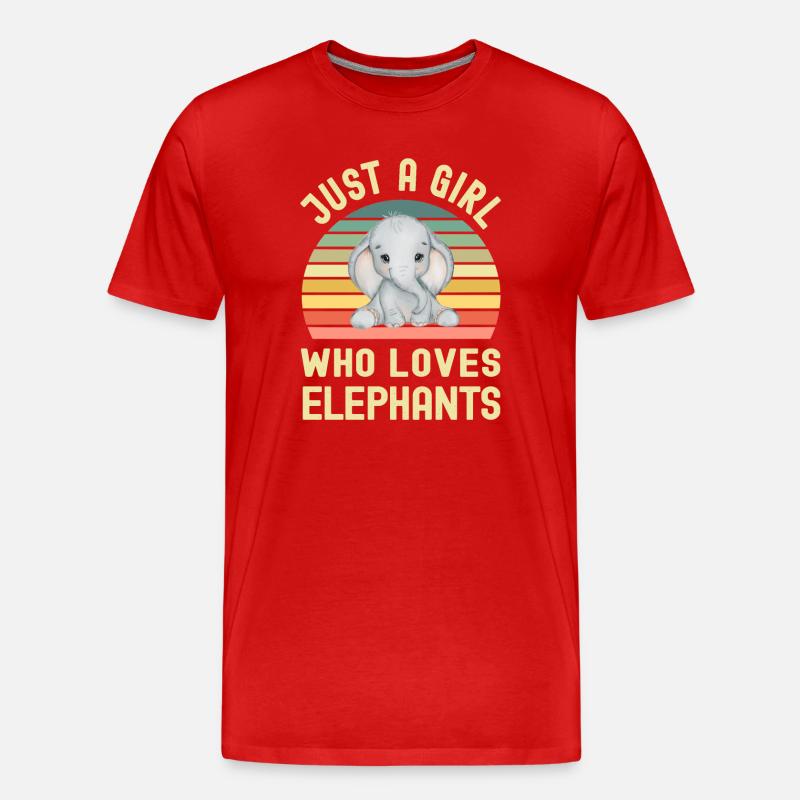 Elefant Elefanten - Männer Premium Bio T-Shirt - Rot