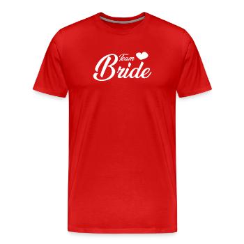 Team Bride - Männer Premium Bio T-Shirt - Rot - Vorne - Damien (186cm)
