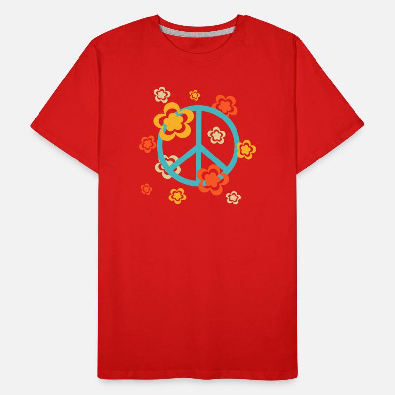70s Flower Pattern Men's Premium Organic T-Shirt