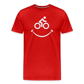 Radfahrer im Lächeln Minimal - Männer Premium Bio T-Shirt - Rot - Vorne - Damien (186cm)