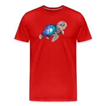 Schildkröte mit einer Galaxie - Männer Premium Bio T-Shirt - Rot - Vorne - Damien (186cm)