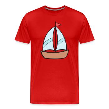 Boat Ship Sailing Ship - Men's Premium Organic T-Shirt - red - Front - Damien (186cm)