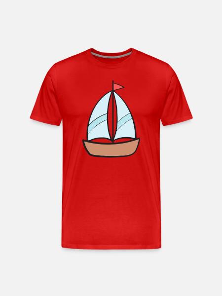 Boat Ship Sailing Ship - Men's Premium Organic T-Shirt - red