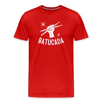 batucada, brésil, samba, rio - T-shirt bio Premium Homme - rouge - Devant - Damien (186cm)