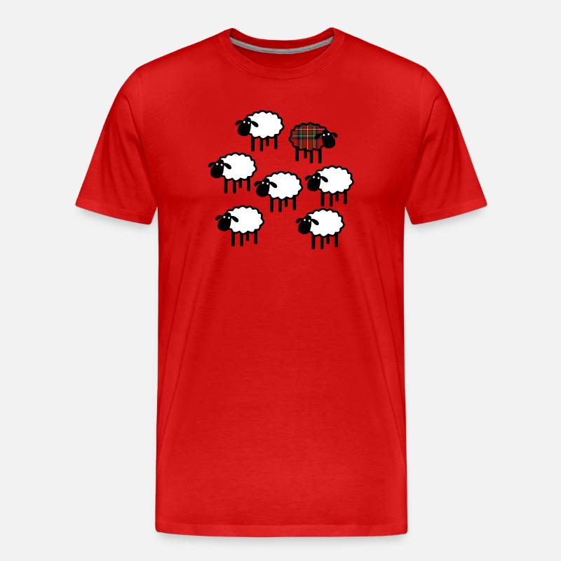Schottische Einzelschafe - Männer Premium Bio T-Shirt - Rot