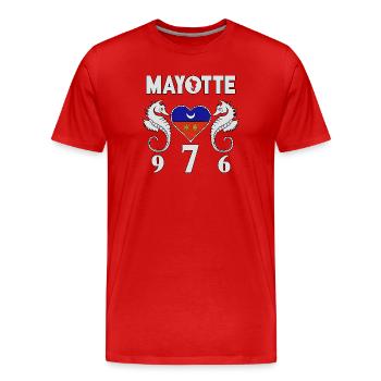 Mayotte T Shirt - Men's Premium Organic T-Shirt - red - Front - Damien (186cm)