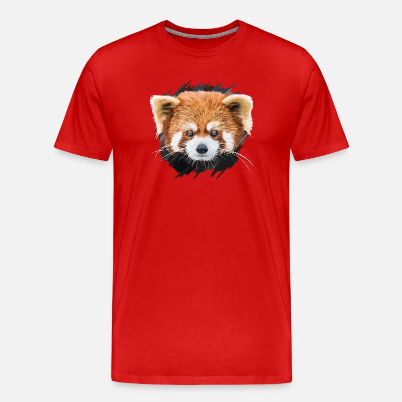 Roter Panda - Männer Premium Bio T-Shirt - Rot