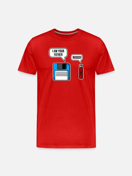 Retro Tech Vater Enthüllung - Männer Premium Bio T-Shirt - Rot